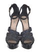Miu Miu Glitter Leather Trim Embellishment Sandals