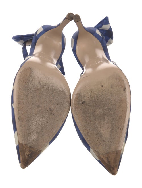 Miu Miu Plaid Print Bow Accents Slingback Pumps