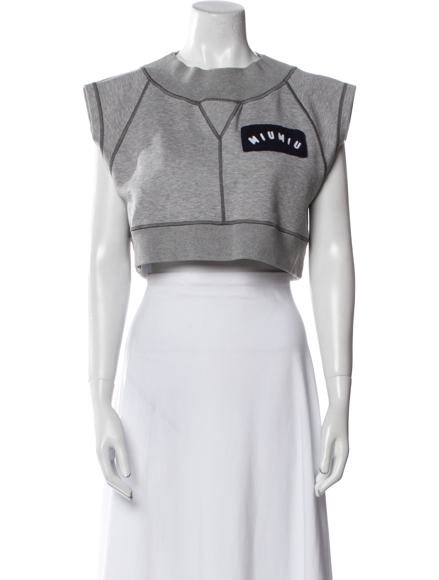 Miu Miu 2021 Graphic Print Crop Top