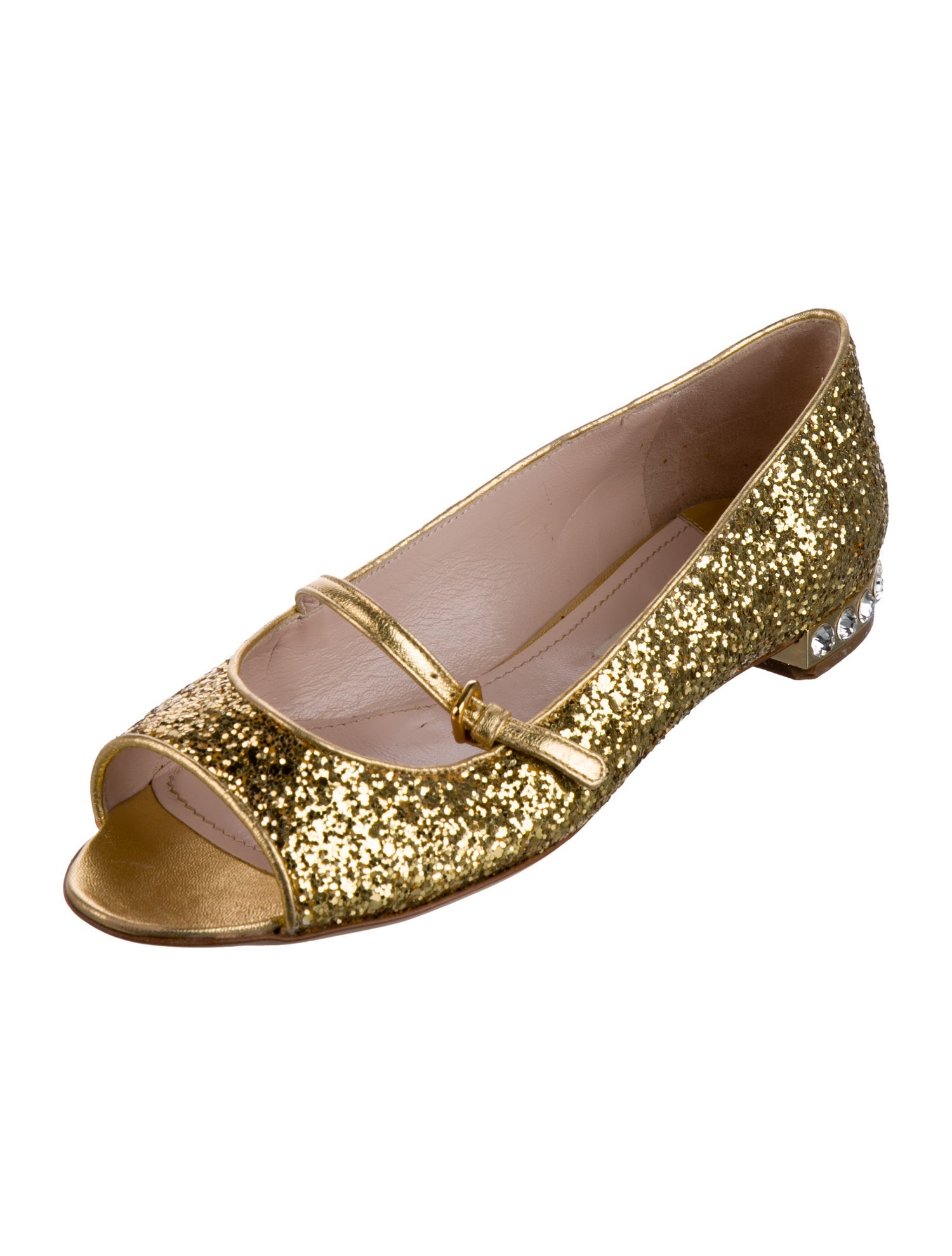 Miu Miu Glitter Mary Jane Flats