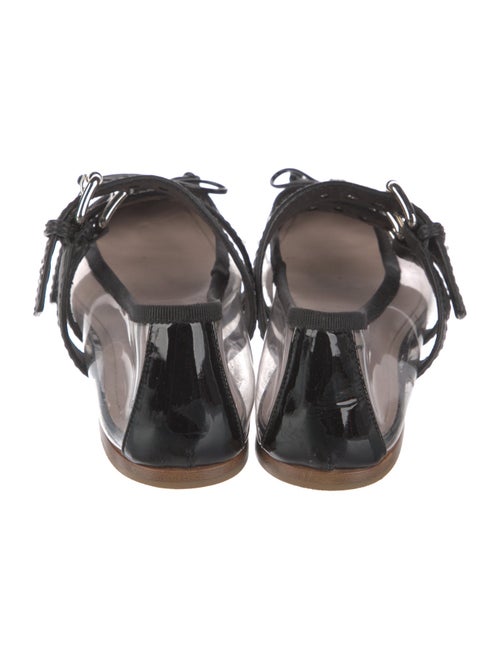 Miu Miu Patent Leather Bow Accents Mary Jane Flats