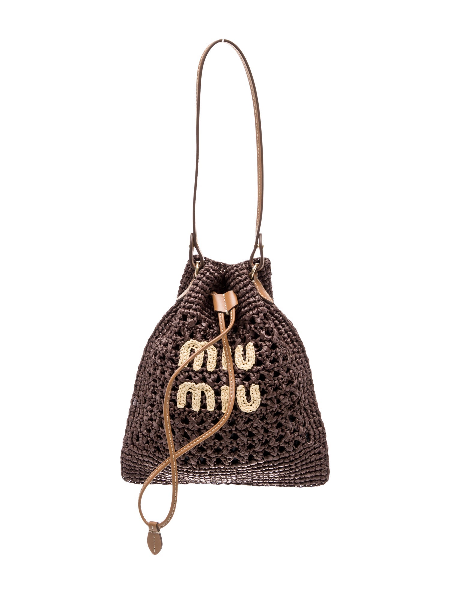 Miu Miu Raffia Shoulder Bag