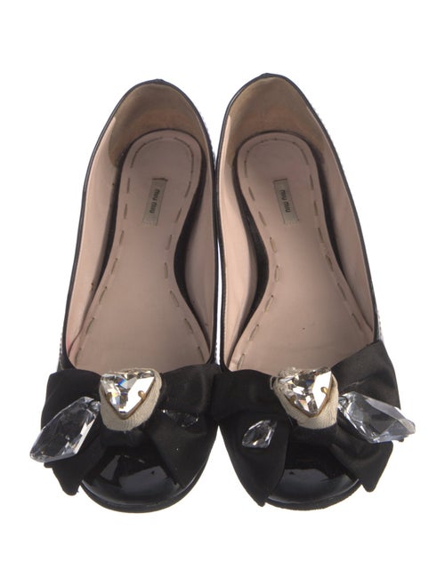 Miu Miu Patent Leather Bow Accents Flats