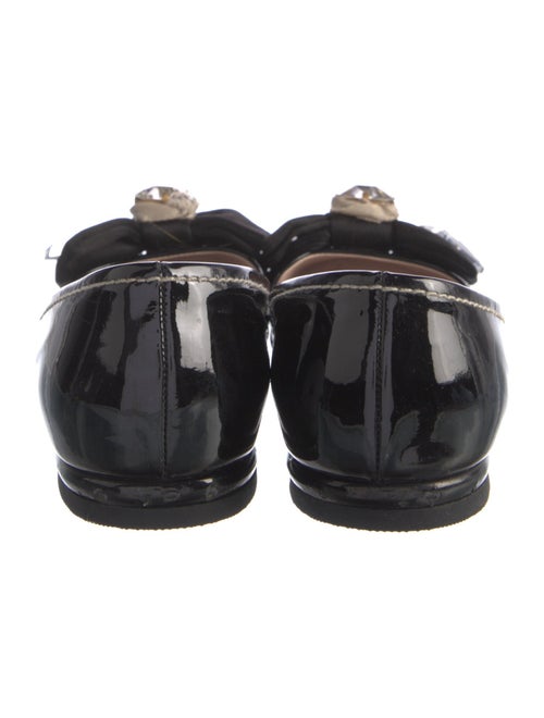 Miu Miu Patent Leather Bow Accents Flats