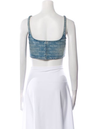 Miu Miu 2024 Square Neckline Crop Top