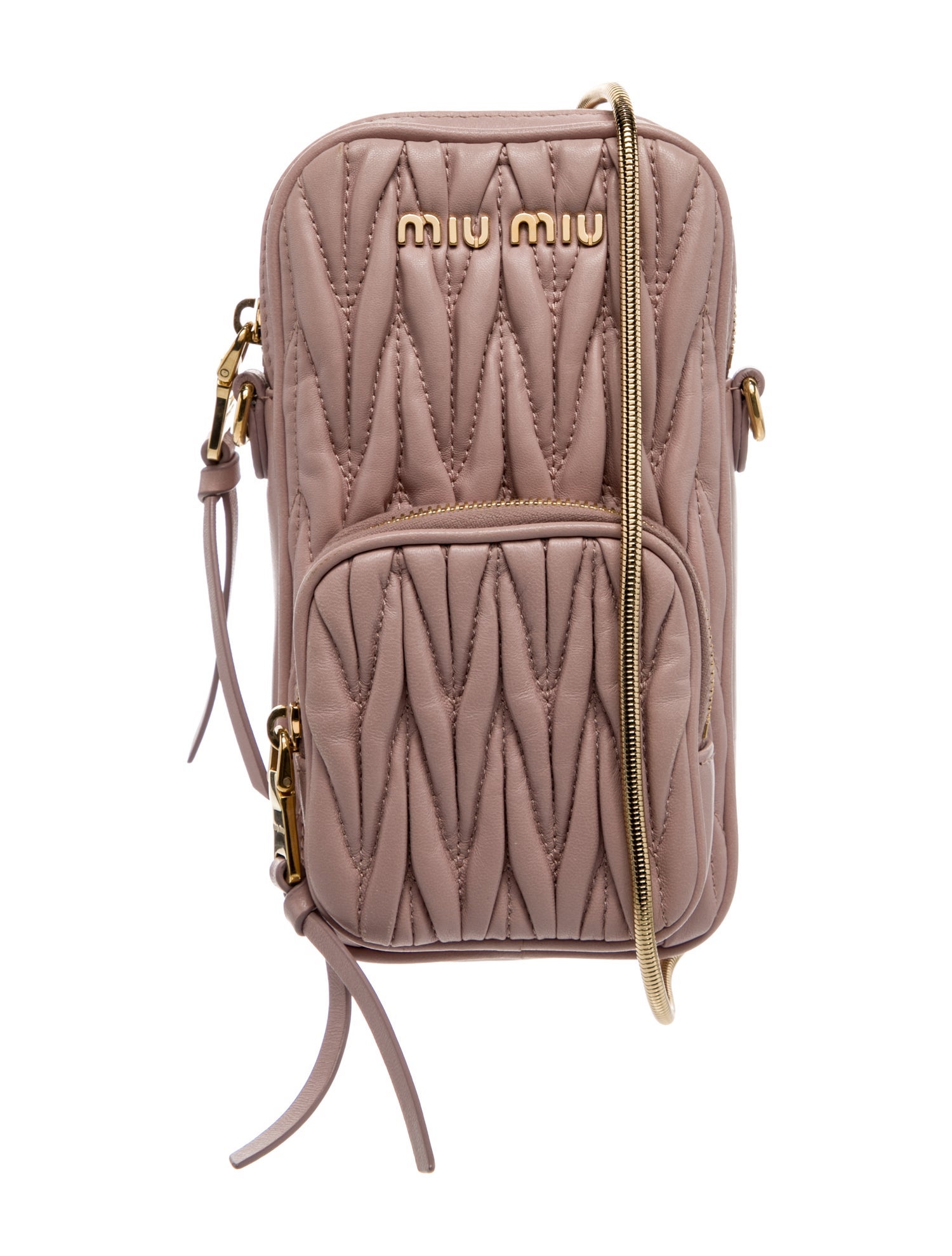 Miu Miu Leather Matelassé Phone Holder