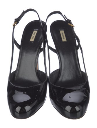 Miu Miu Patent Leather Slingback Pumps