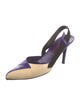 Miu Miu Leather Colorblock Pattern Slingback Pumps