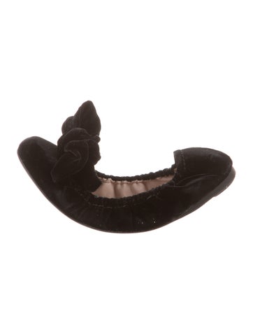 Miu Flats Velvet Bow Accents Ballet IT 38 | 8