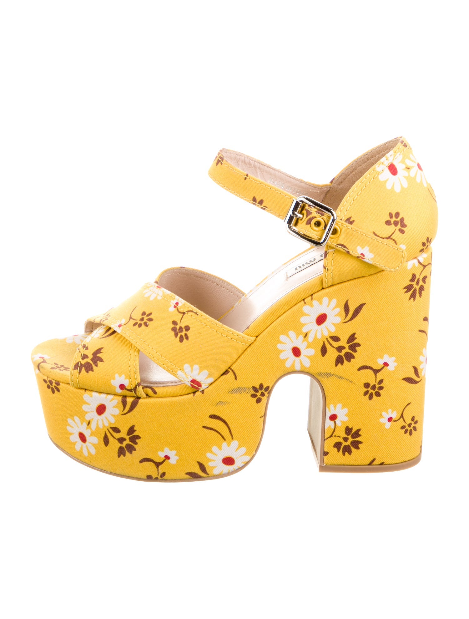 Miu Miu Canvas Floral Print Sandals