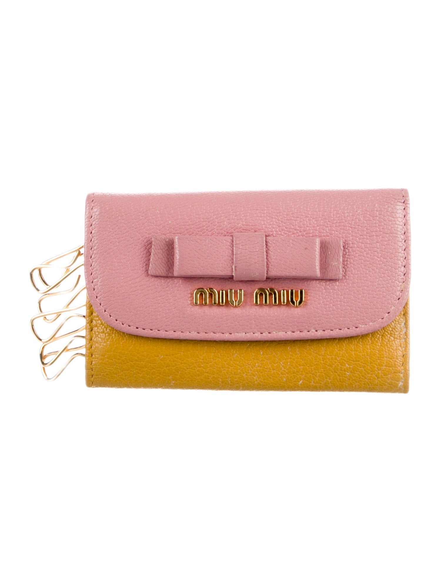 Miu Miu Leather Colorblock Pattern Wallet