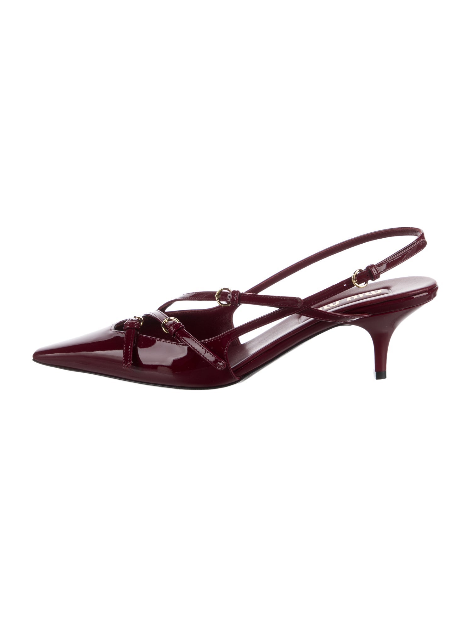 Miu Miu Patent Leather Slingback Pumps