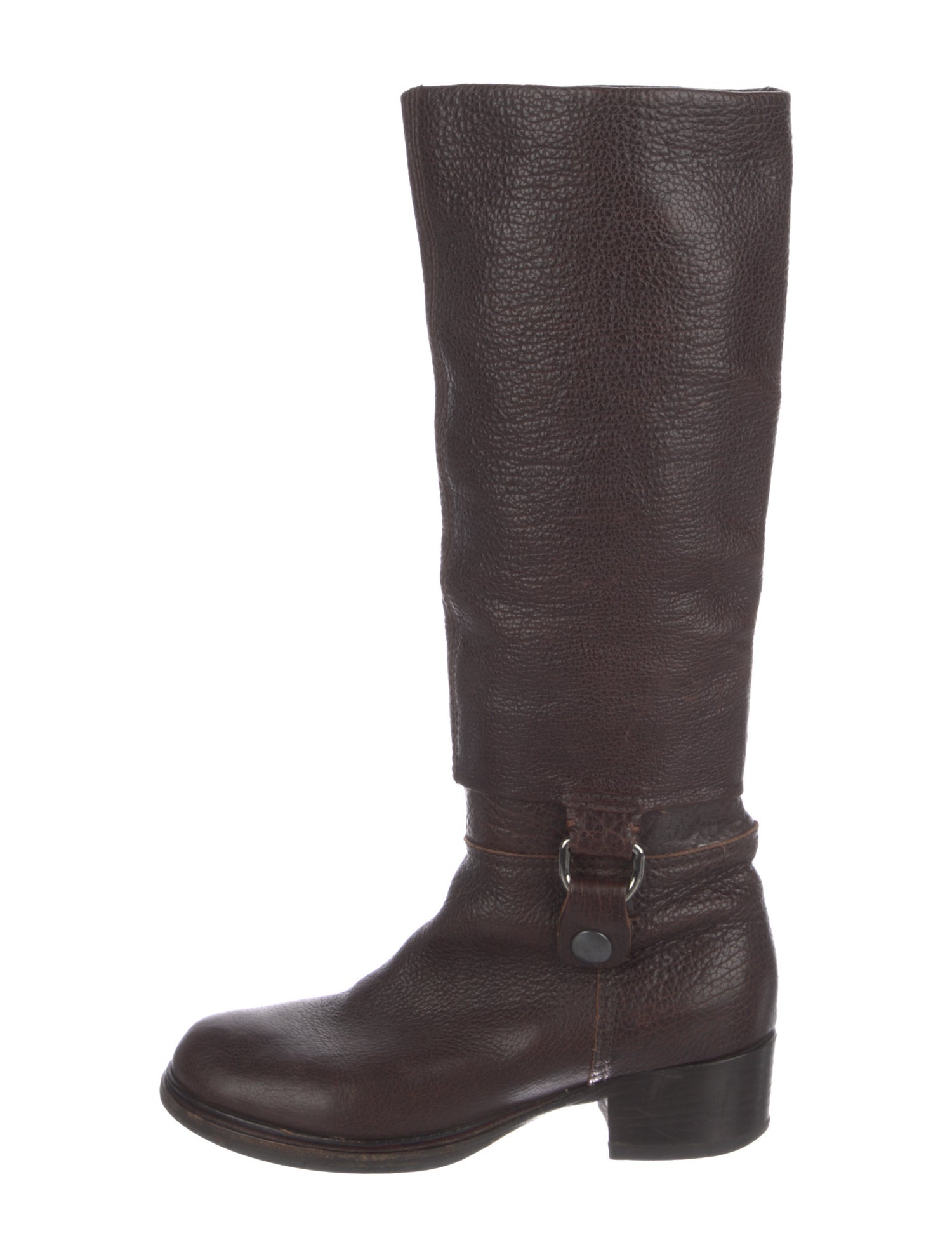 Miu Miu Leather Riding Boots