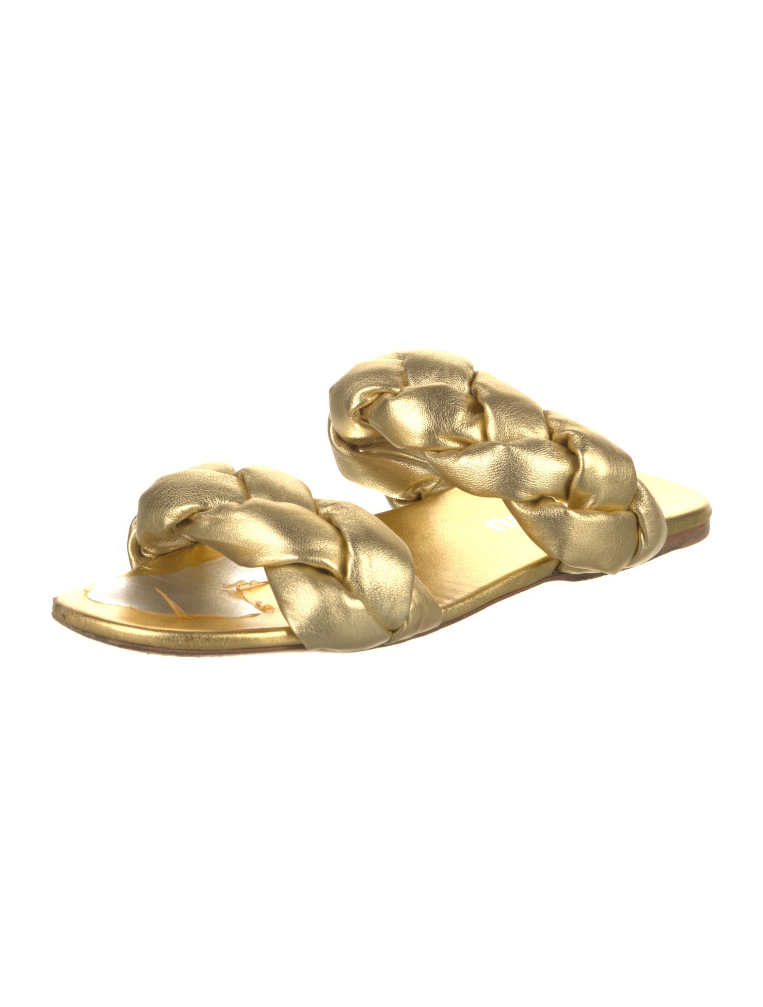Miu Miu Leather Braided Accents Slides