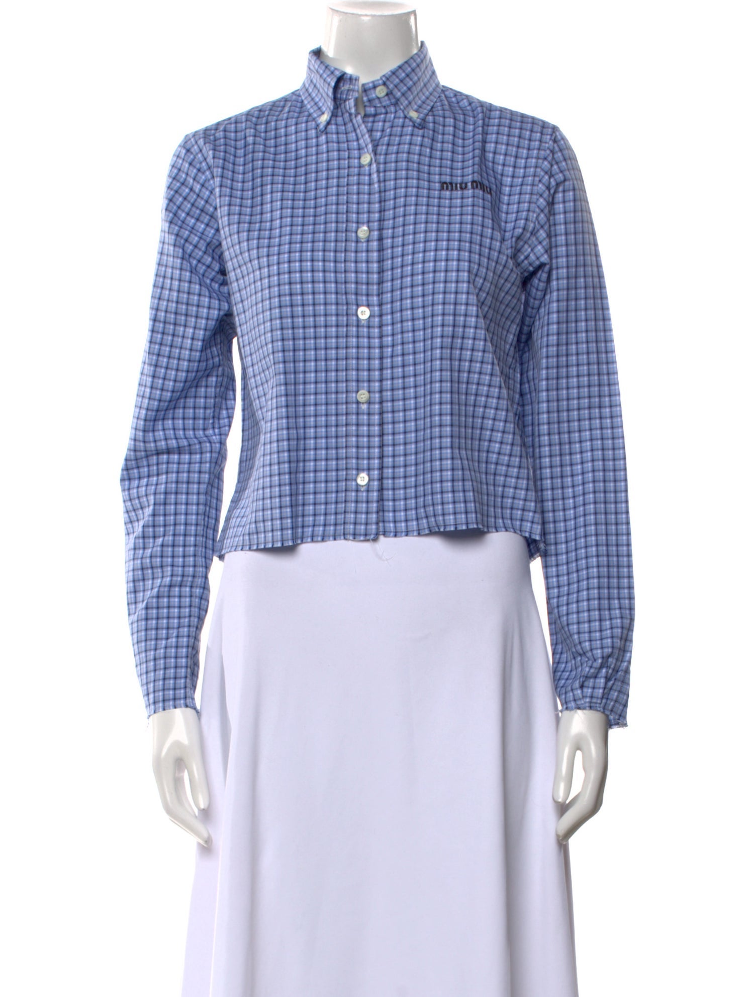 Miu Miu 2025 Plaid Print Crop Top