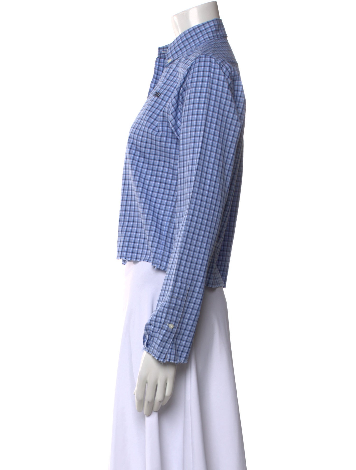 Miu Miu 2025 Plaid Print Crop Top