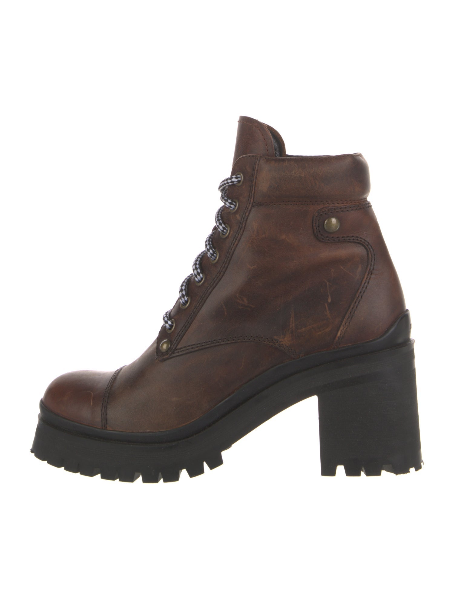 Miu Miu Leather Combat Boots