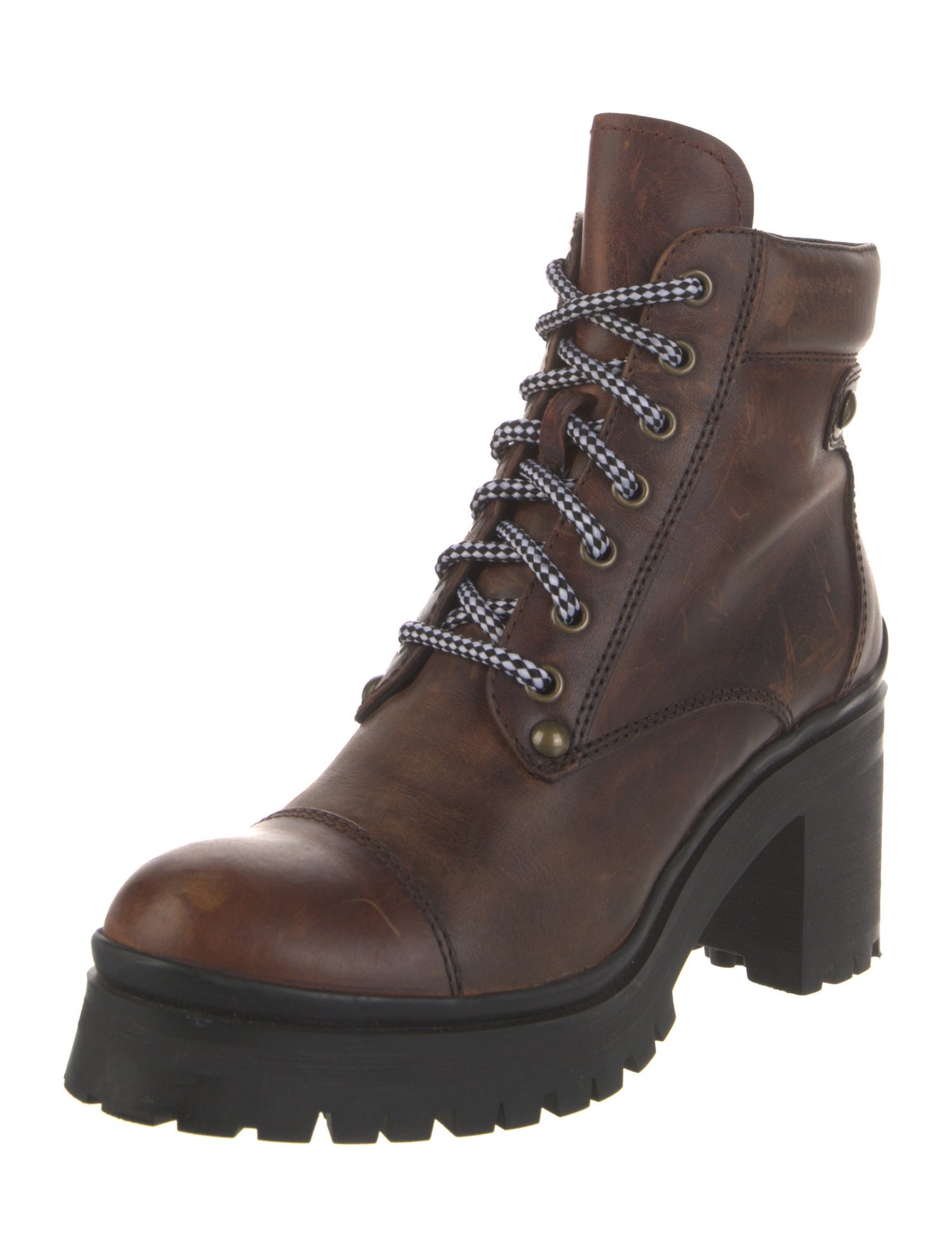 Miu Miu Leather Combat Boots