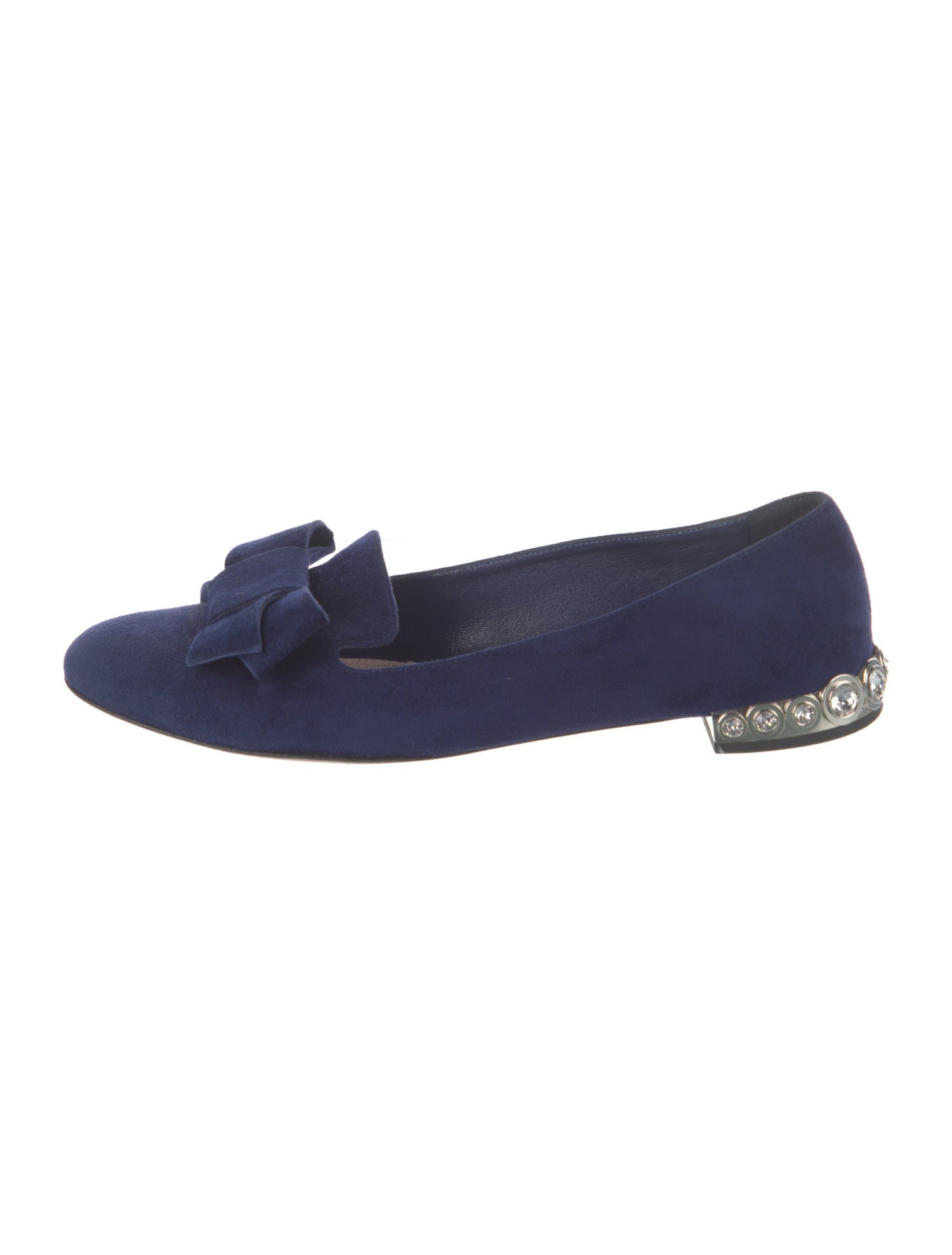 Miu Miu Suede Bow Accents Loafers