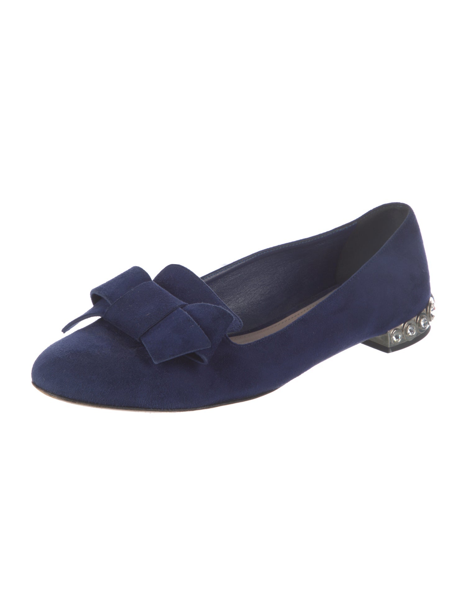 Miu Miu Suede Bow Accents Loafers