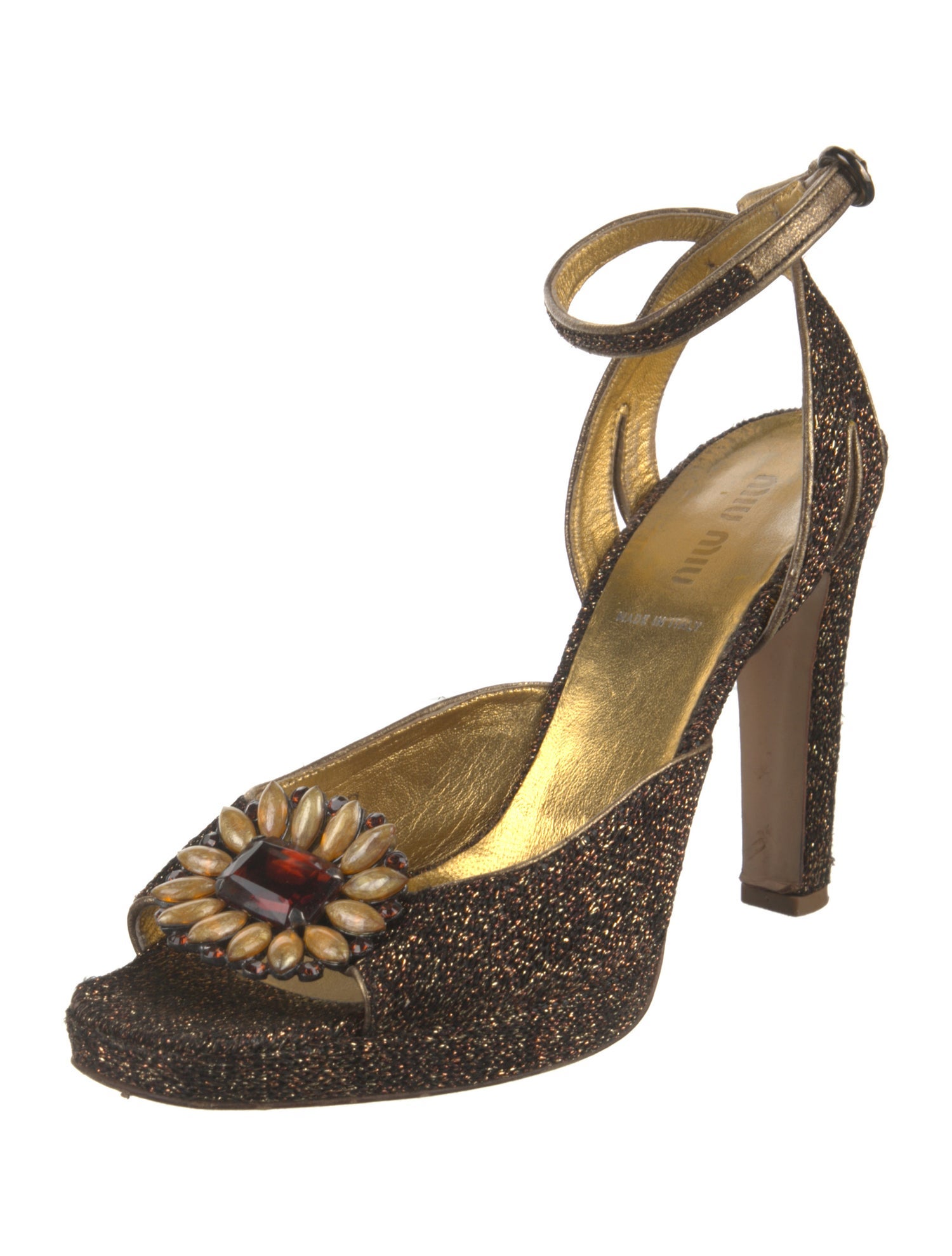 Miu Miu Crystal Embellishments Sandals