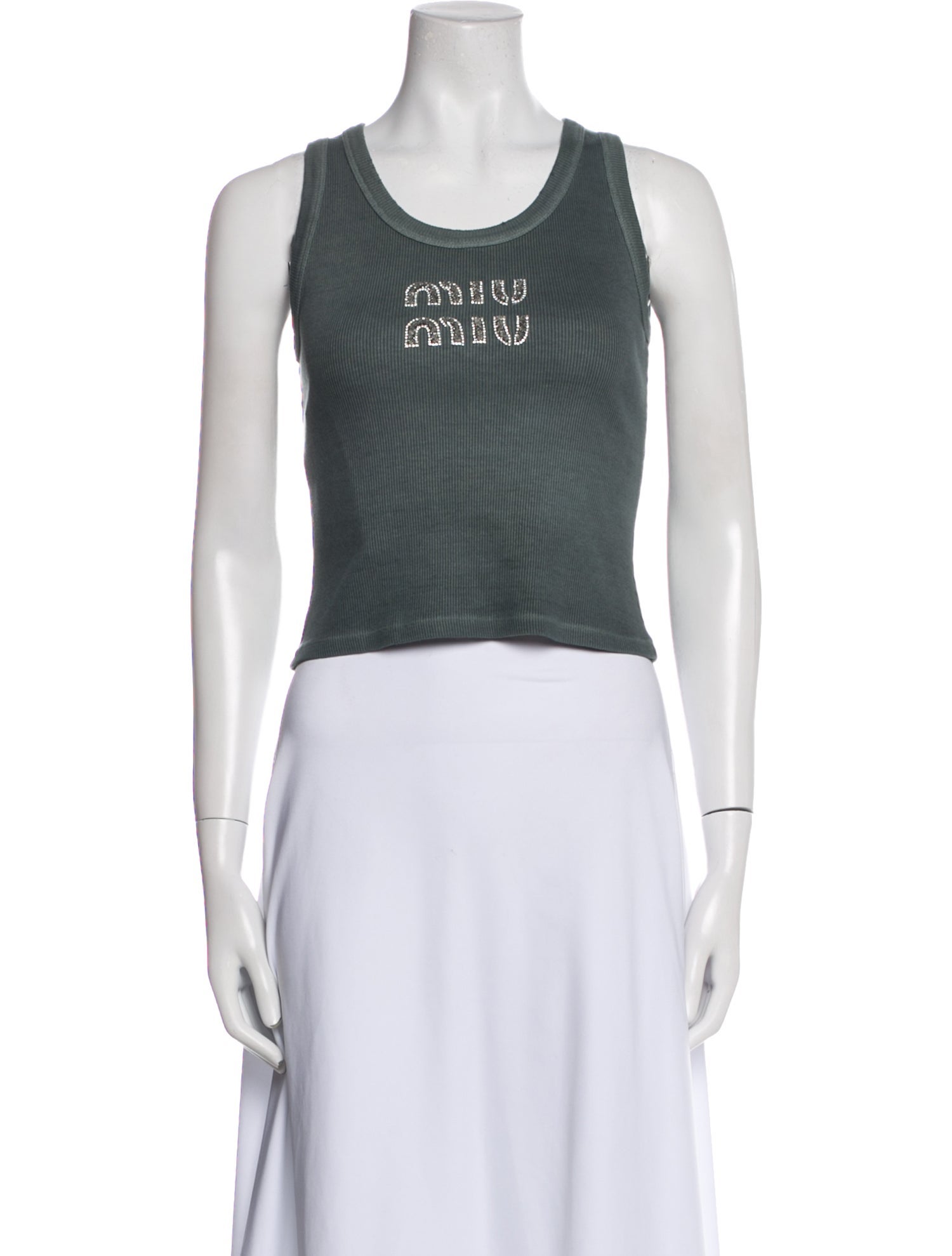 Miu Miu 2024 Graphic Print Crop Top