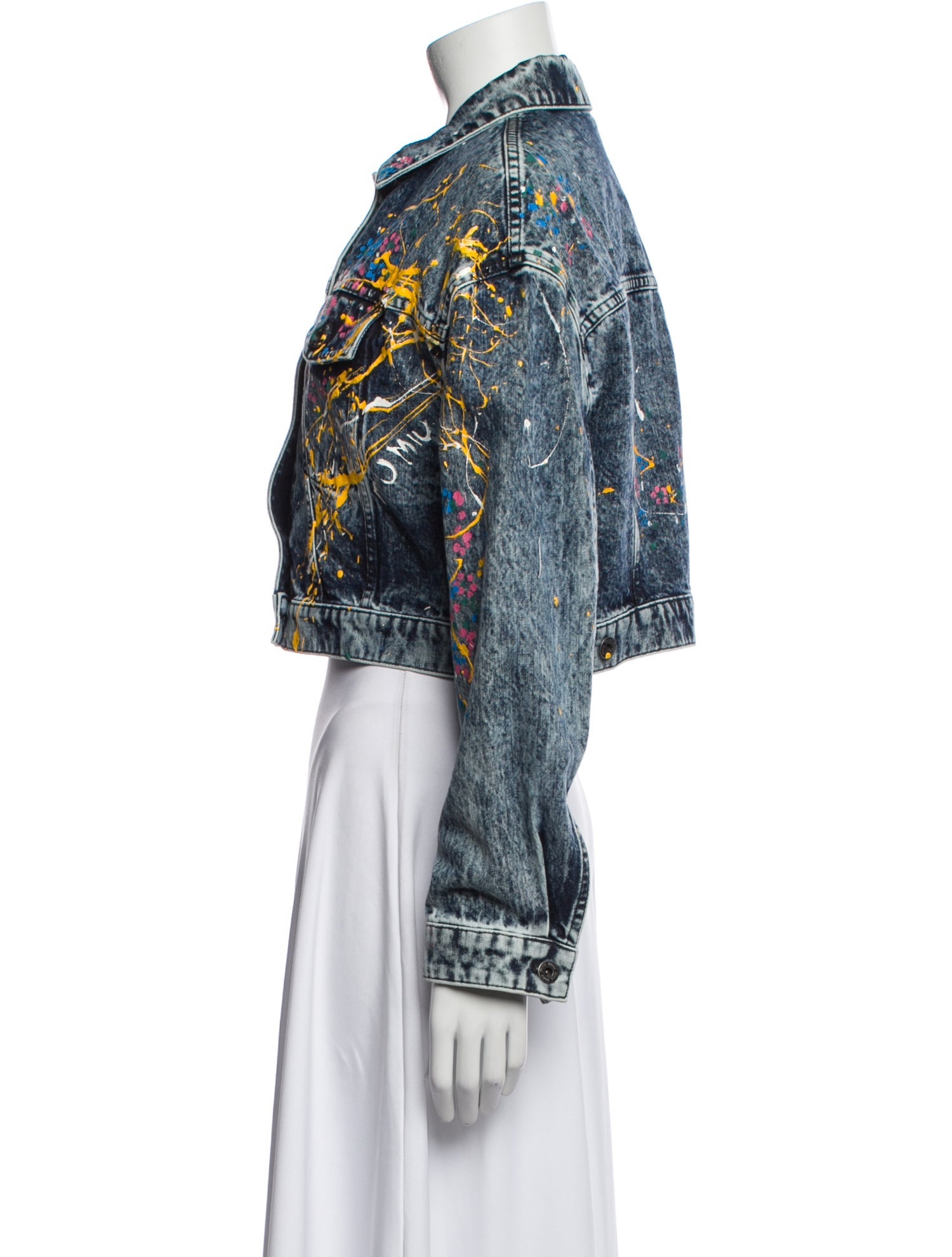 Miu Miu 2020 Printed Denim Jacket w/ Tags