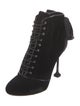 Miu Miu Velvet Bow Accents Lace-Up Boots