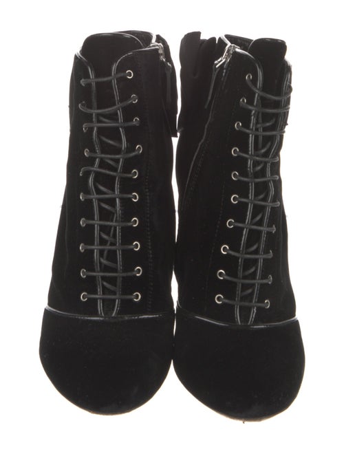 Miu Miu Velvet Bow Accents Lace-Up Boots