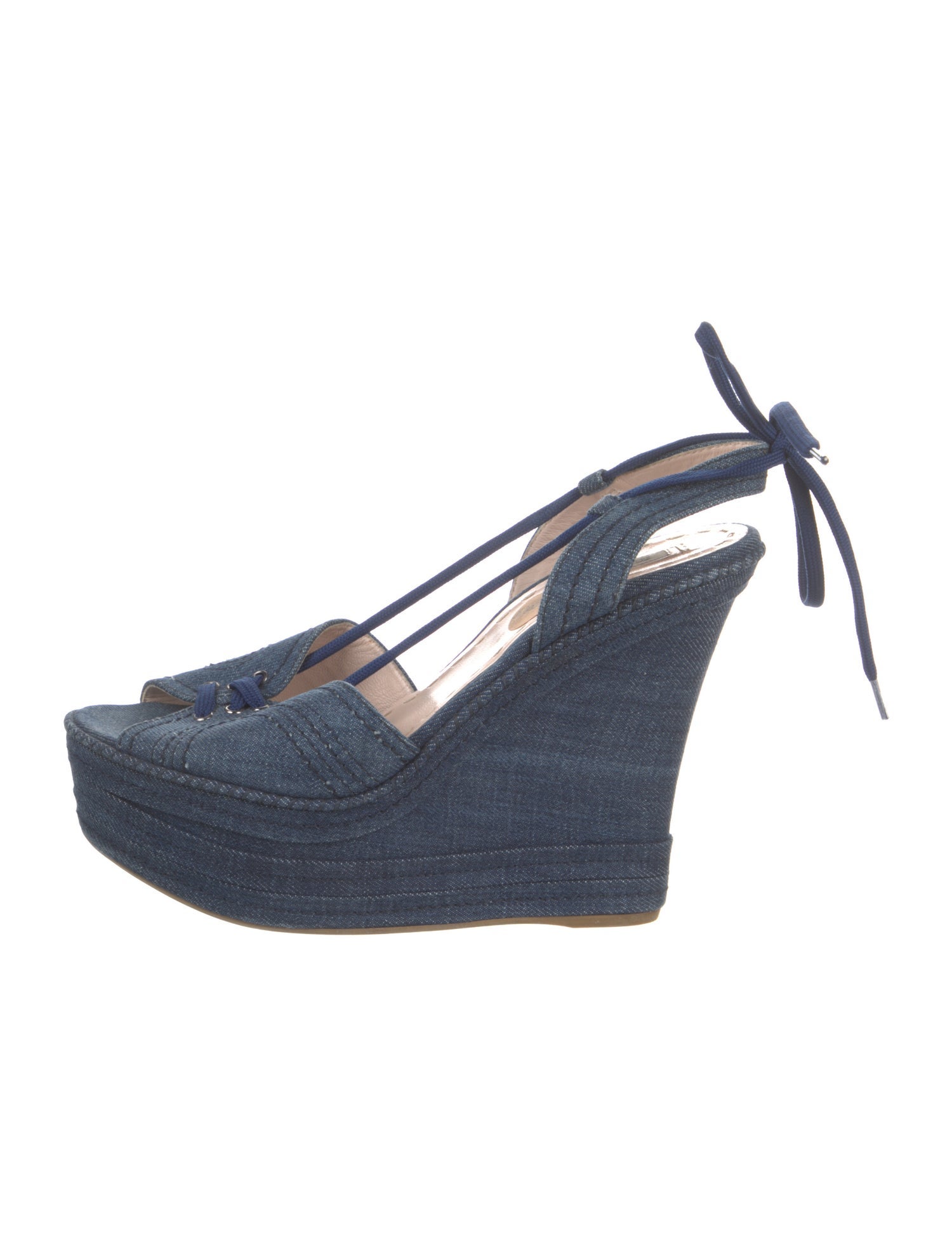Miu Miu Denim Slingback Sandals
