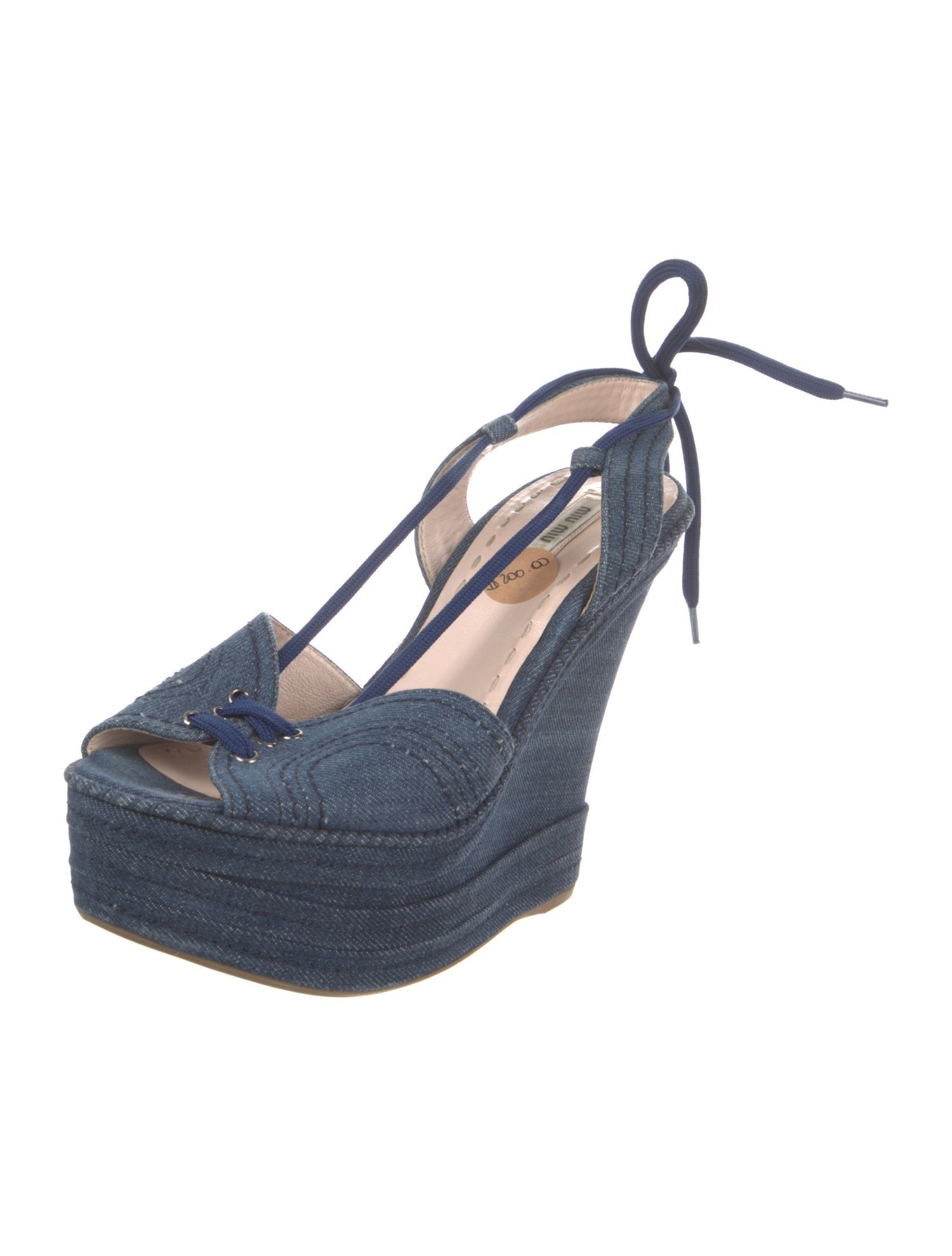 Miu Miu Denim Slingback Sandals