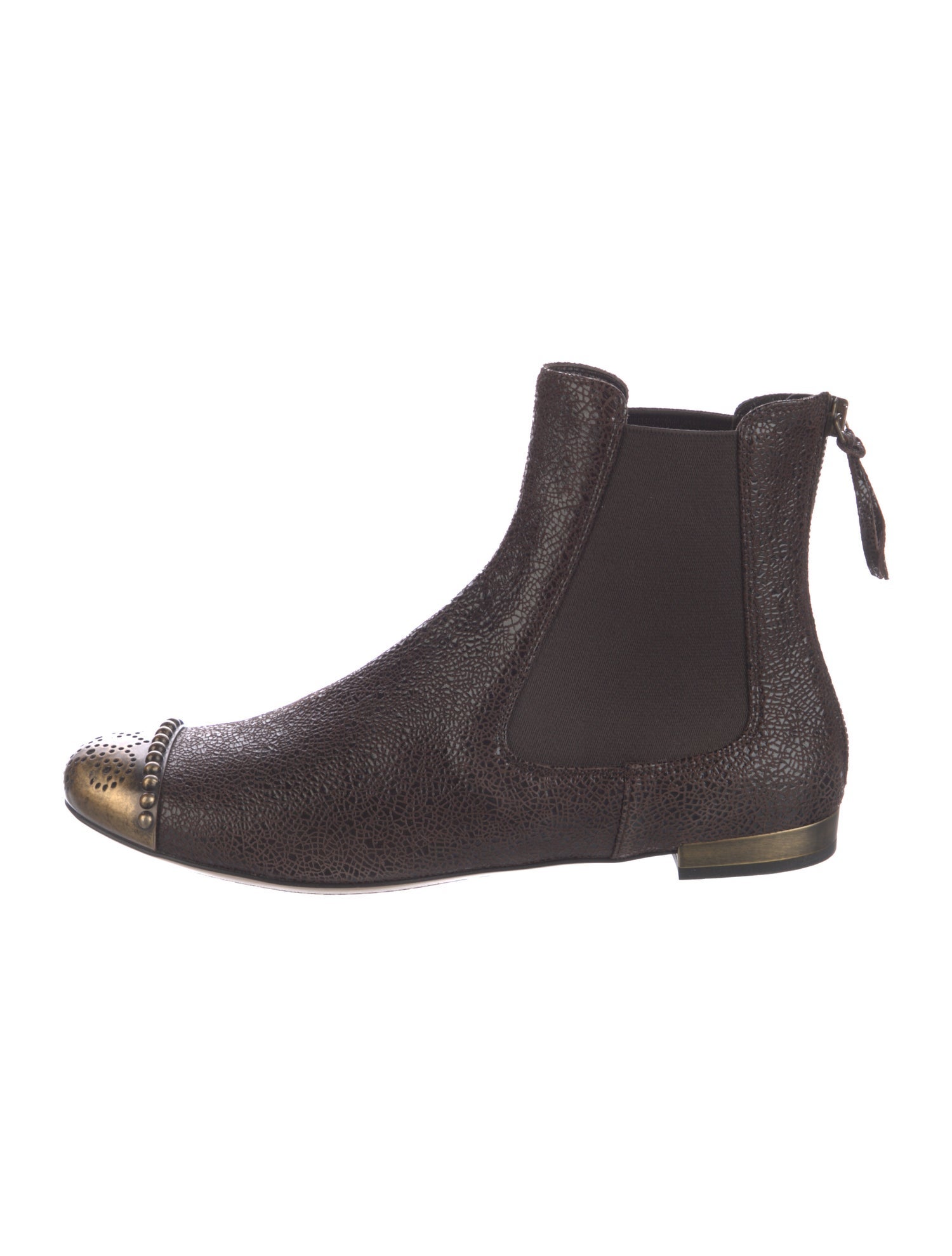 Miu Miu Leather Studded Accents Chelsea Boots