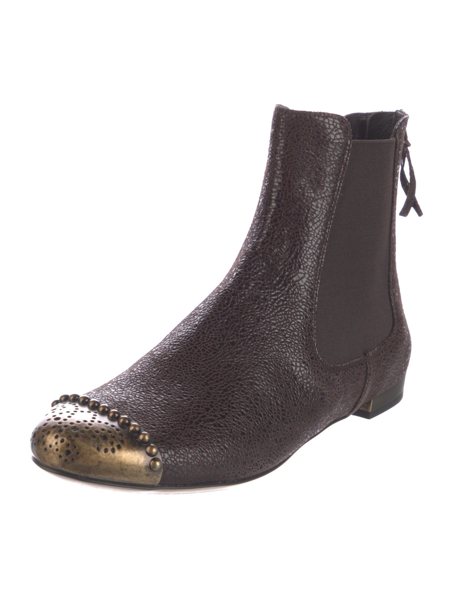 Miu Miu Leather Studded Accents Chelsea Boots