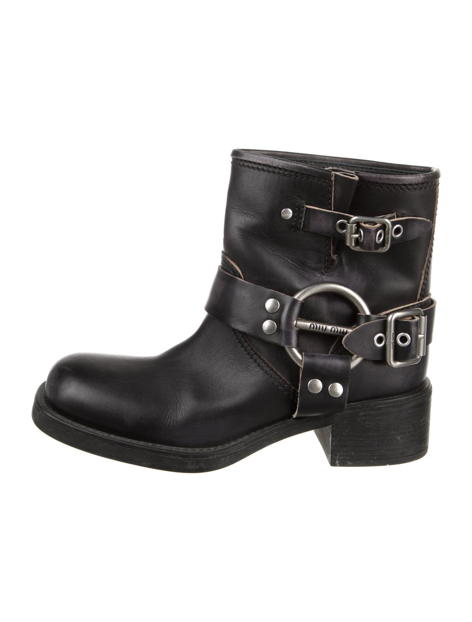 Miu Miu Leather Moto Boots