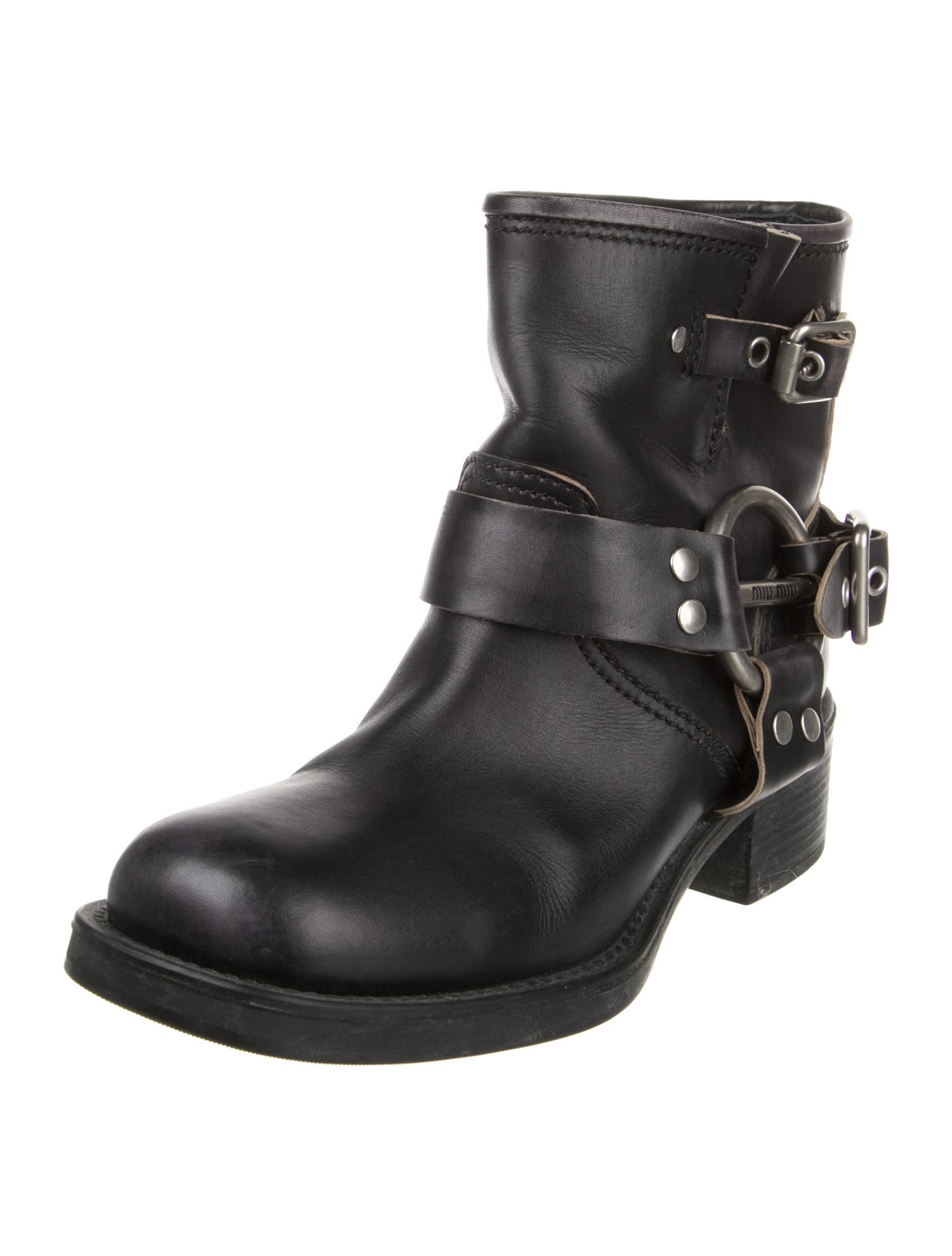 Miu Miu Leather Moto Boots