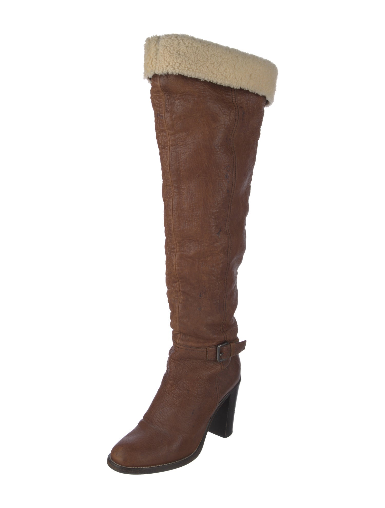 Miu Miu Leather Fur Trim Boots