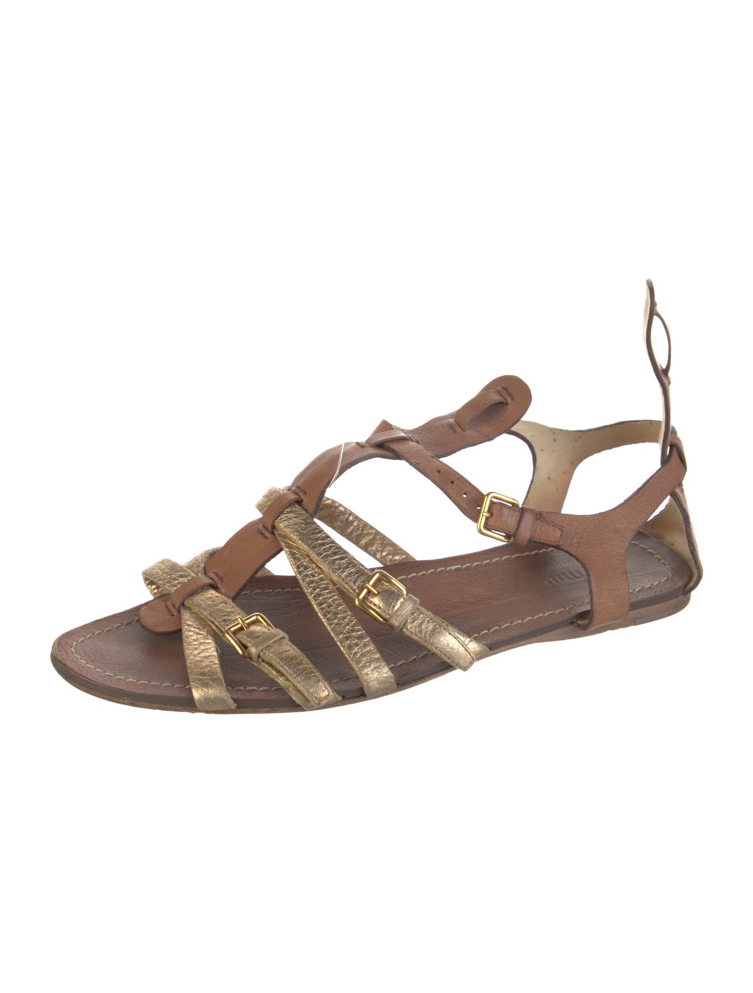 Miu Miu Leather Gladiator Sandals