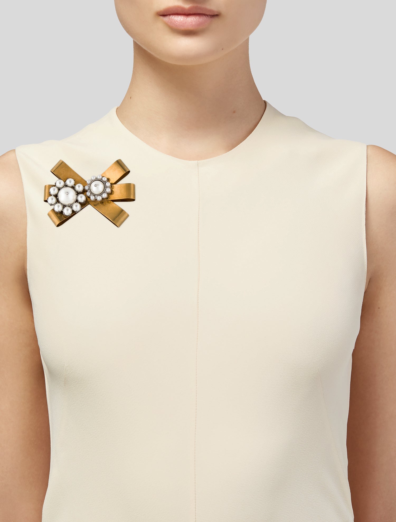 Miu Miu Faux Pearl Flower Pin Brooch