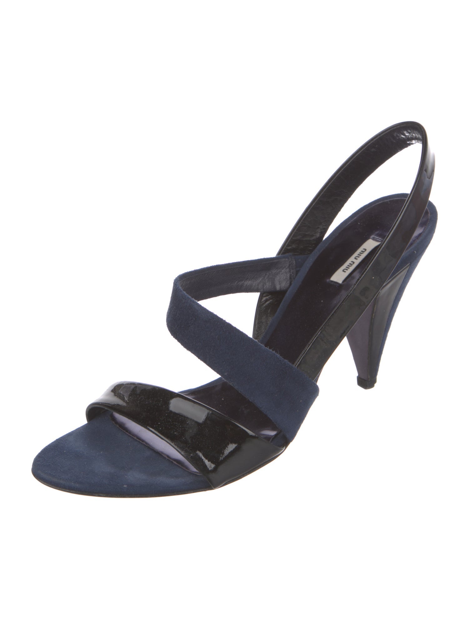 Miu Miu Suede Printed Slingback Sandals