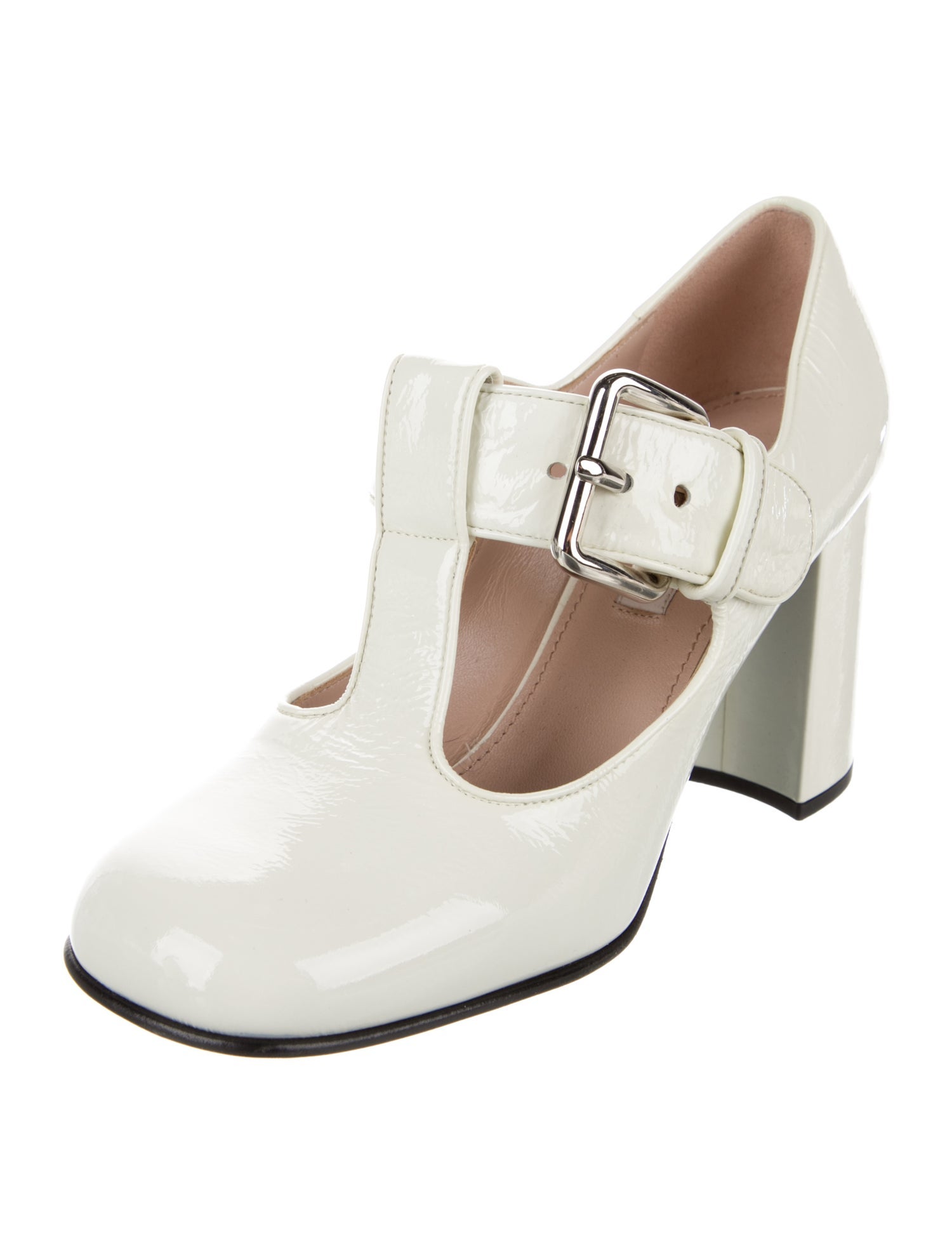 Miu Miu Patent Leather T-Strap Pumps