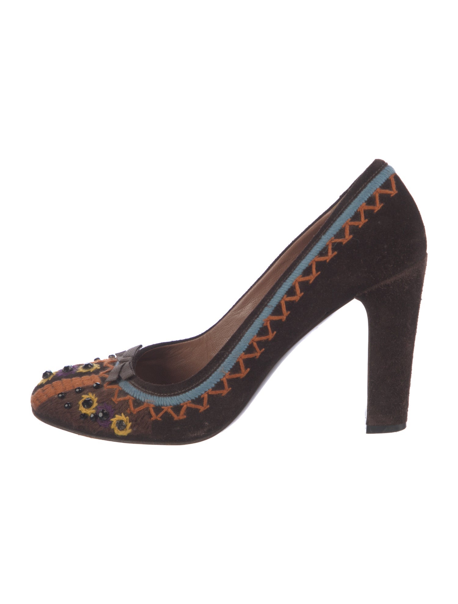 Miu Miu Suede Printed Pumps