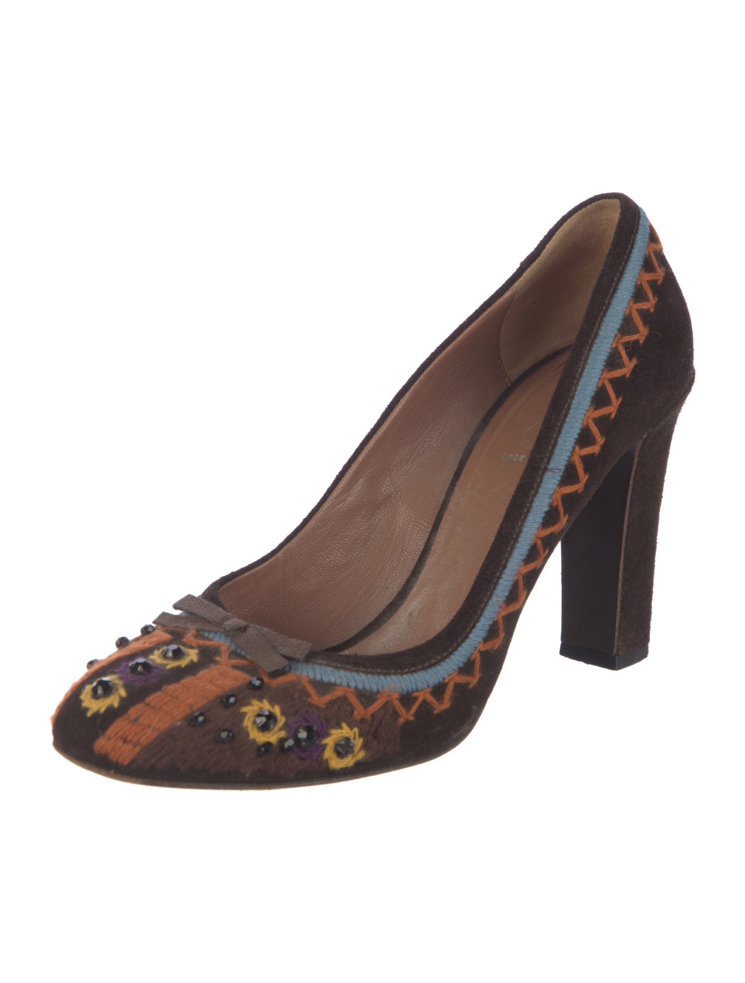 Miu Miu Suede Printed Pumps