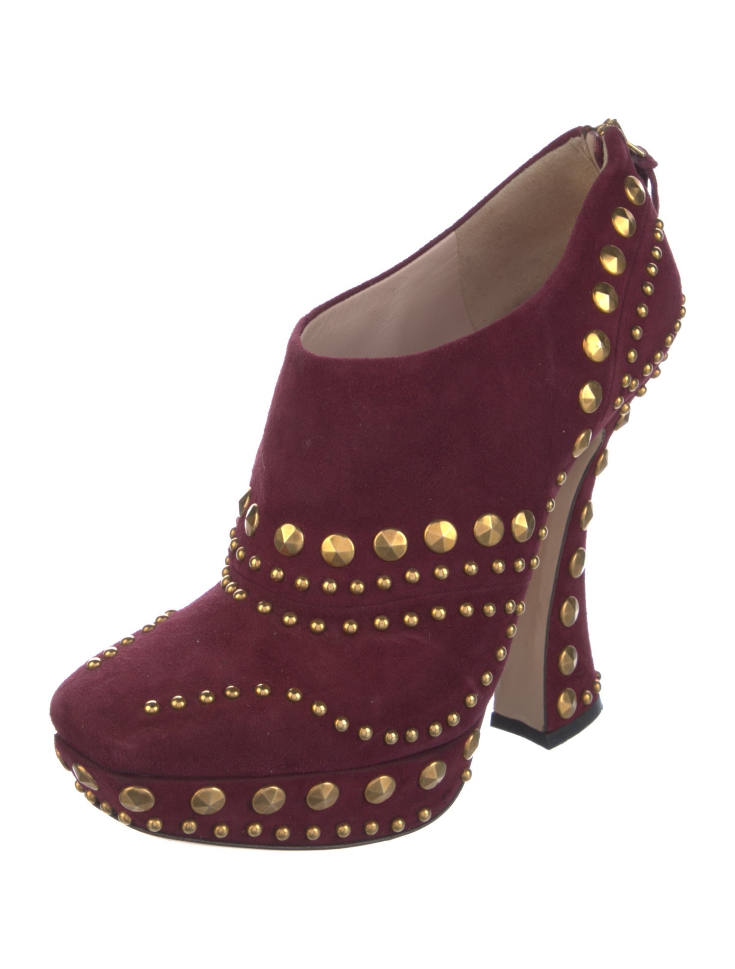 Miu Miu Suede Studded Accents Pumps