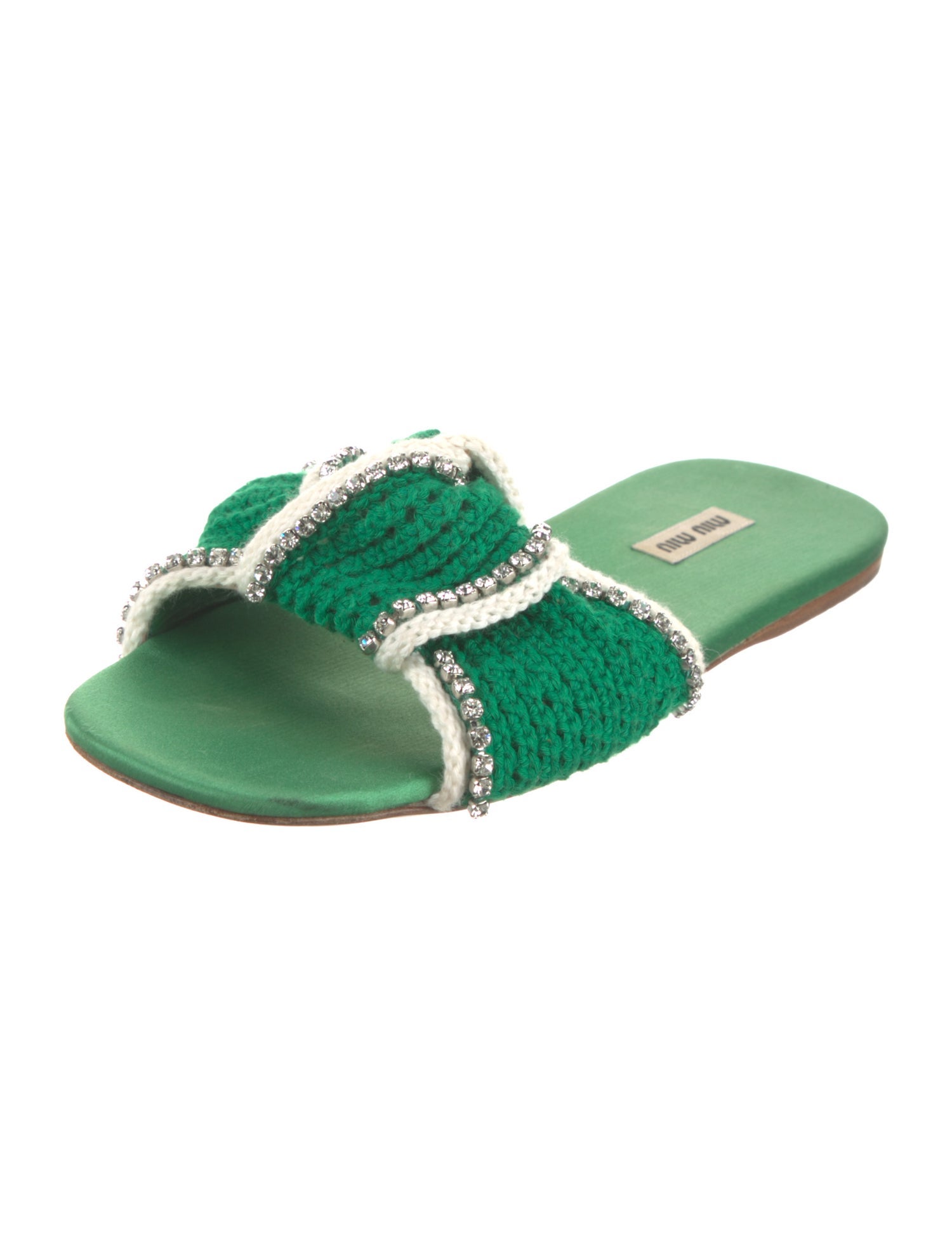 Miu Miu Crystal Embellishments Slides
