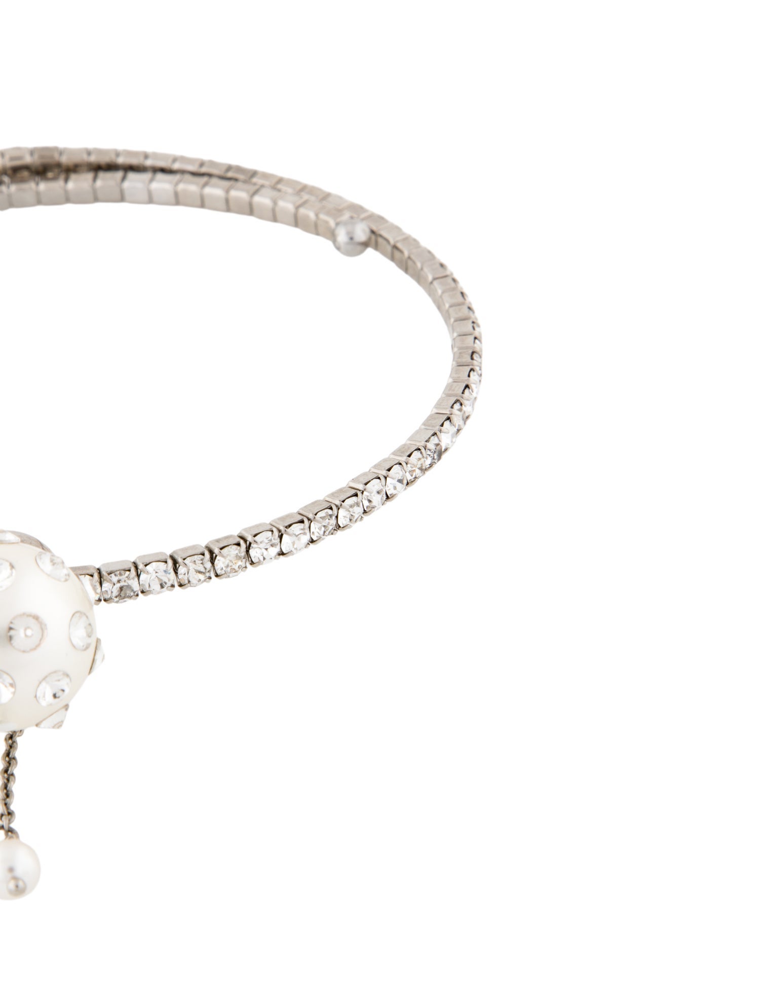 Miu Miu Faux Pearl & Crystal Choker Necklace