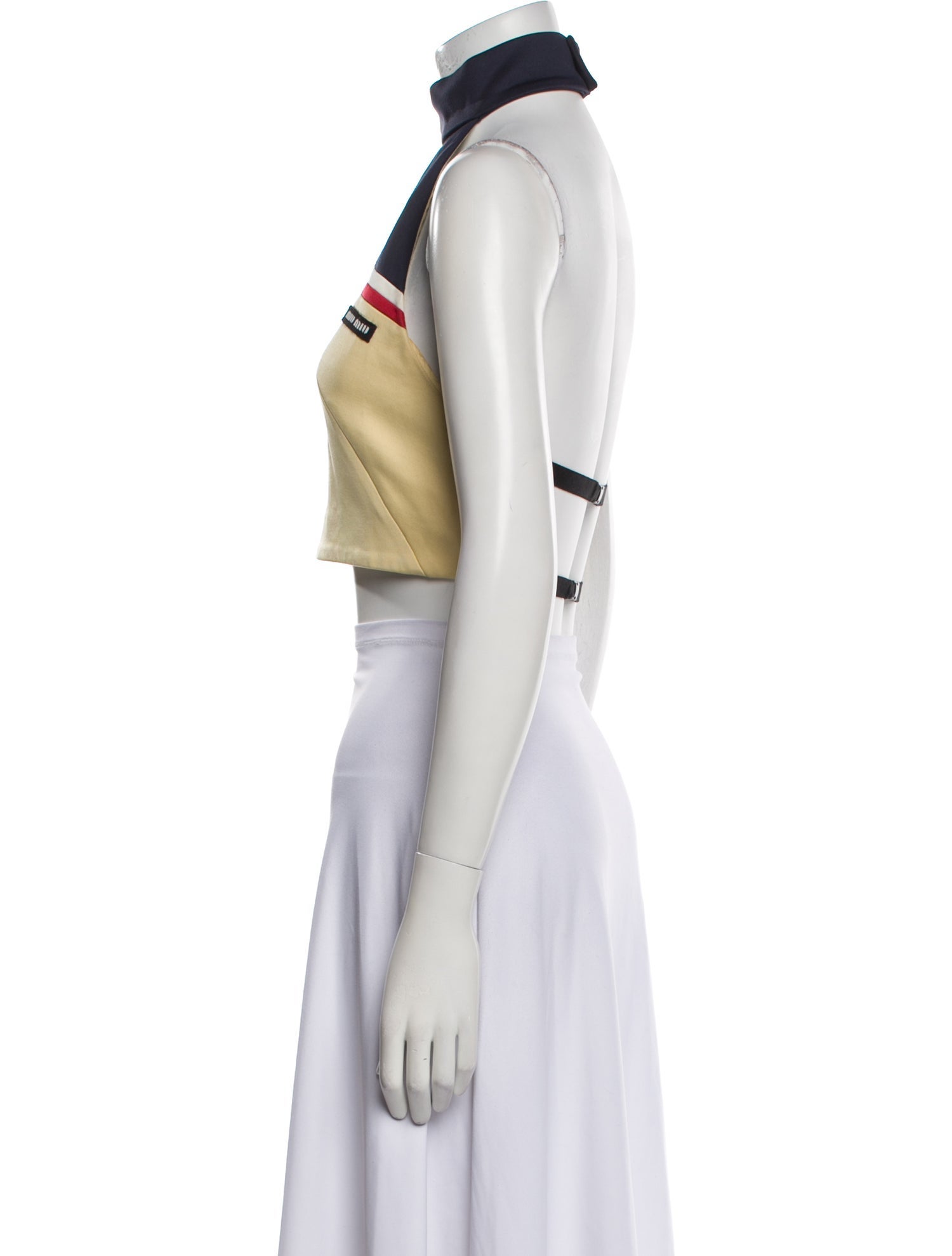 Miu Miu 2021 Colorblock Pattern Crop Top