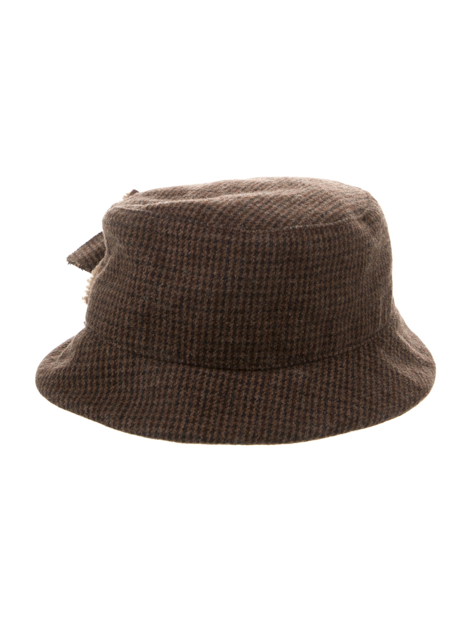 Miu Miu Wool Blend Pattern Print Bucket Hat