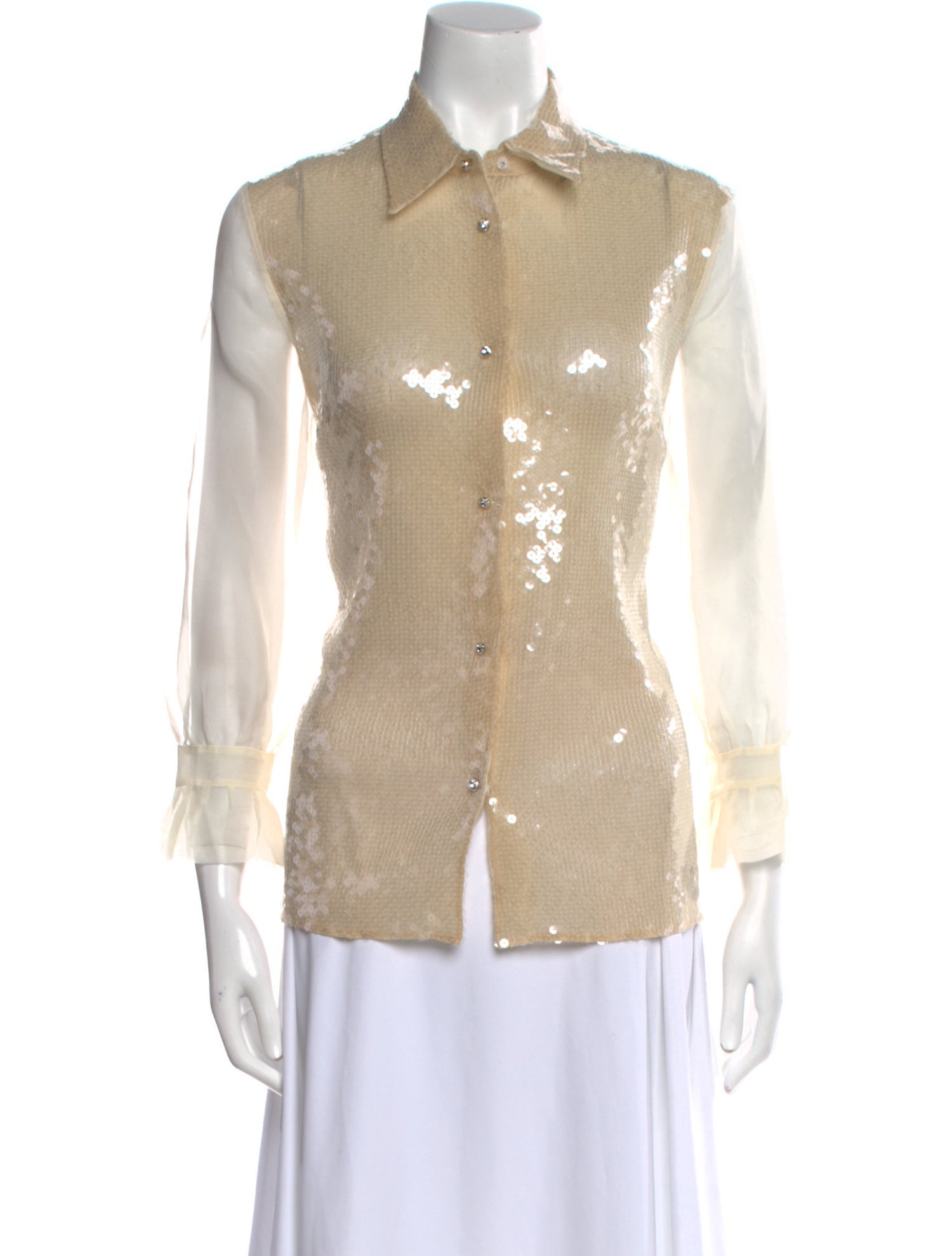 Miu Miu 2019 Three-Quarter Sleeve Button-Up Top