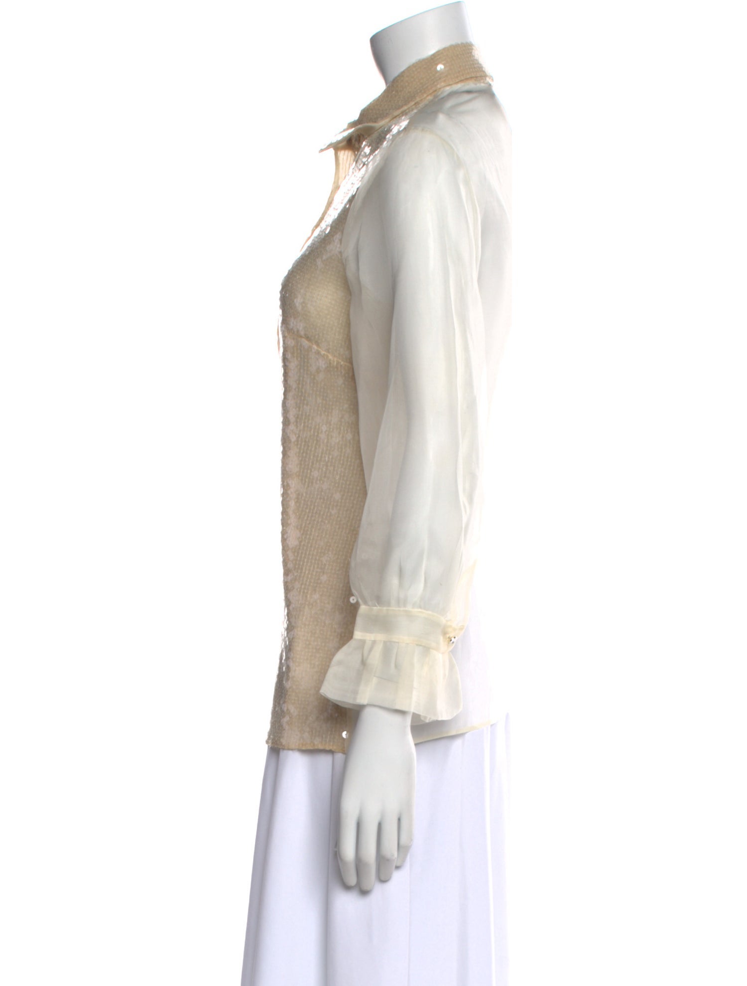 Miu Miu 2019 Three-Quarter Sleeve Button-Up Top