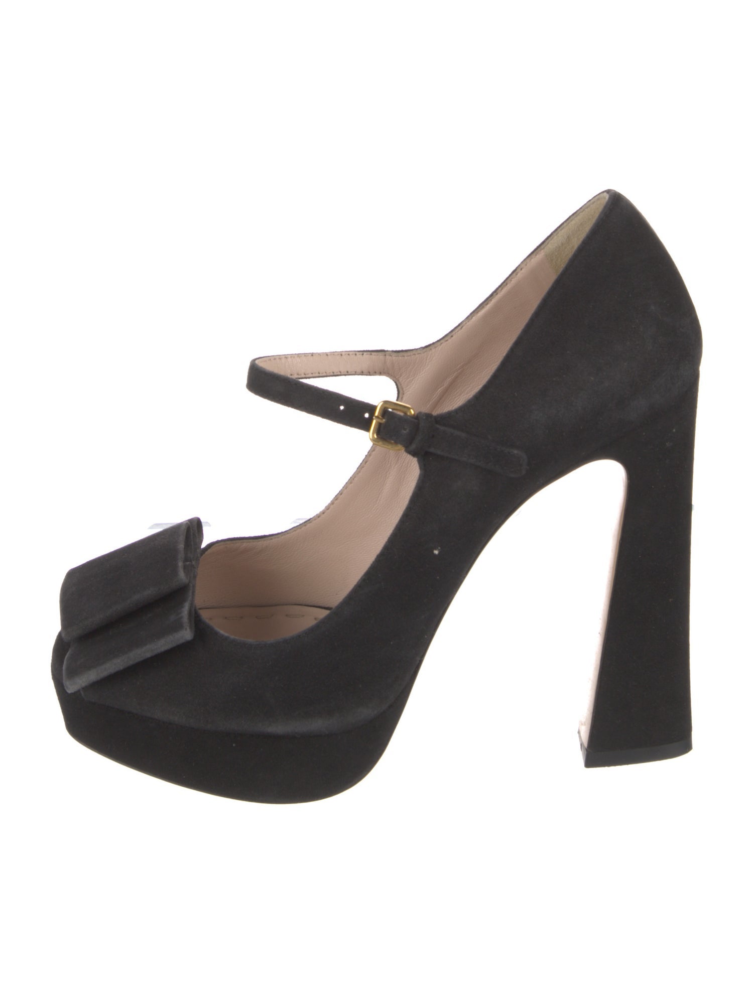 Miu Miu Suede Bow Accents Pumps